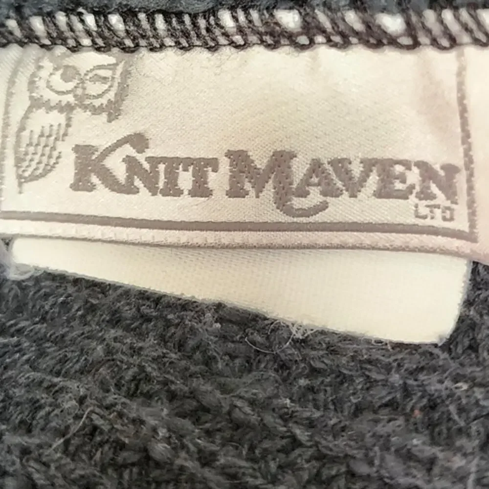 Knit Maven Vintage Ribbed Black Sleeveless Ribbed Sweater Women's Size Medium - Picture 3 of 7